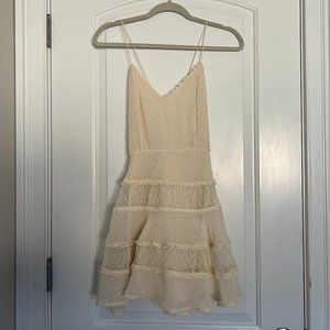 lace cream mini dress